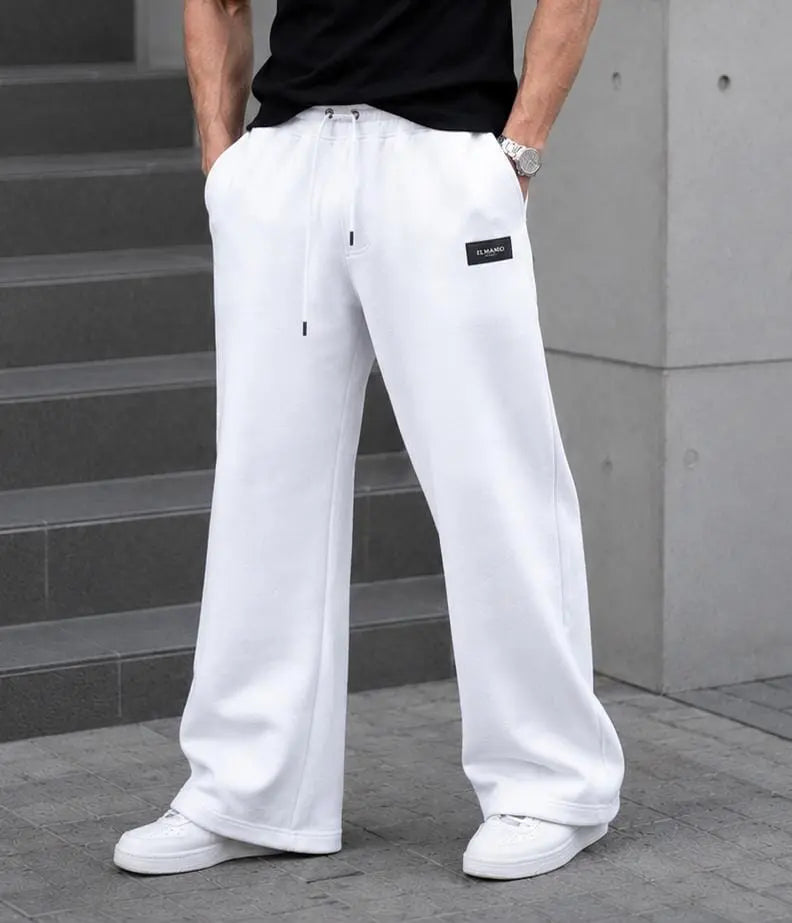 WEARO multi-color casual cargo trousers collection featuring beige, black, sage green, off-white, and slate blue.